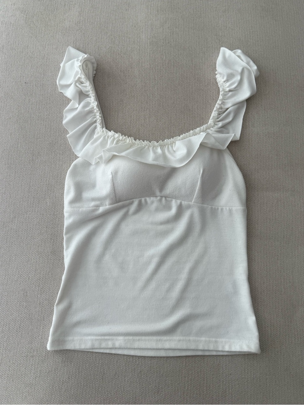 White Ruffle Top